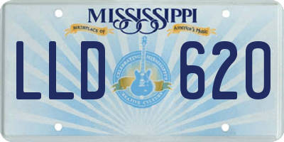 MS license plate LLD620