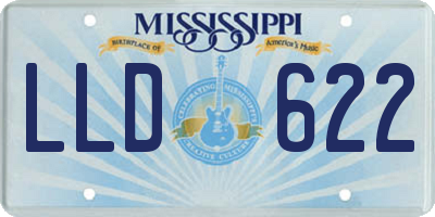 MS license plate LLD622