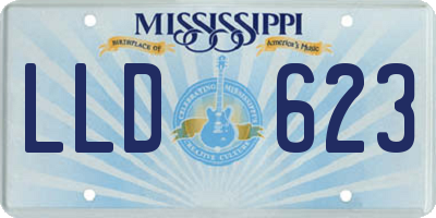 MS license plate LLD623