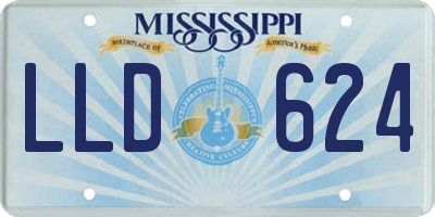MS license plate LLD624