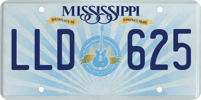 MS license plate LLD625
