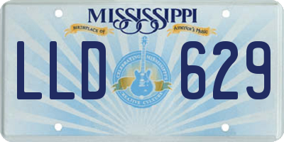 MS license plate LLD629