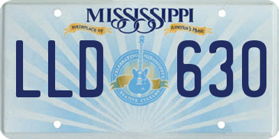 MS license plate LLD630