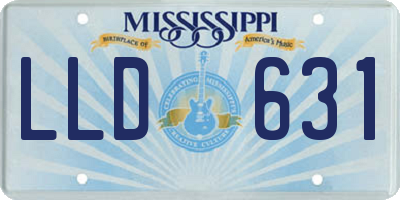 MS license plate LLD631