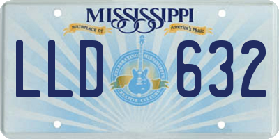 MS license plate LLD632