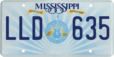 MS license plate LLD635