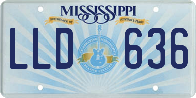 MS license plate LLD636