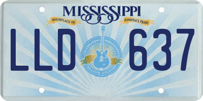 MS license plate LLD637