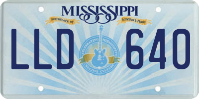 MS license plate LLD640
