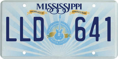 MS license plate LLD641