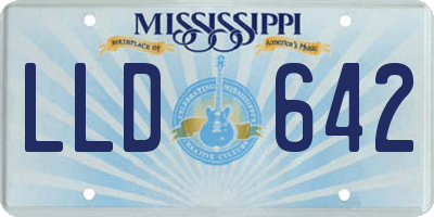 MS license plate LLD642