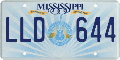 MS license plate LLD644