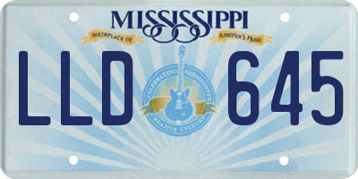 MS license plate LLD645