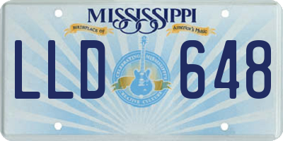 MS license plate LLD648