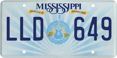 MS license plate LLD649