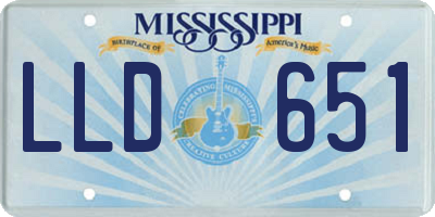 MS license plate LLD651
