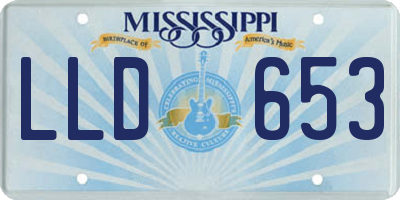 MS license plate LLD653