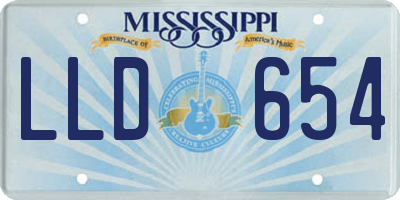 MS license plate LLD654