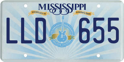 MS license plate LLD655