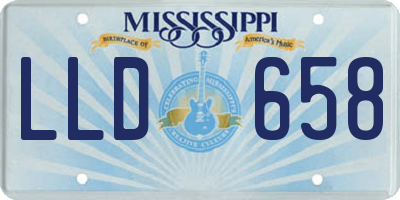 MS license plate LLD658
