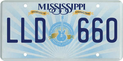 MS license plate LLD660
