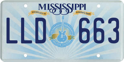 MS license plate LLD663