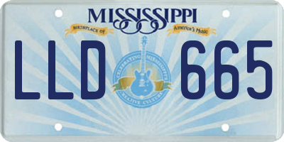 MS license plate LLD665
