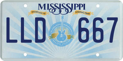 MS license plate LLD667