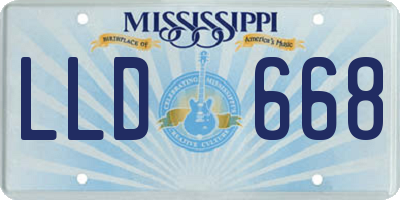 MS license plate LLD668