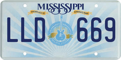 MS license plate LLD669