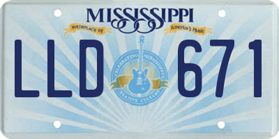 MS license plate LLD671