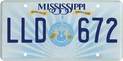 MS license plate LLD672