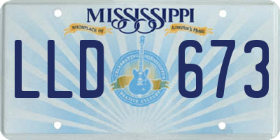 MS license plate LLD673