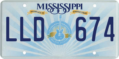MS license plate LLD674