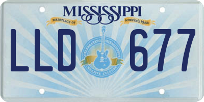 MS license plate LLD677
