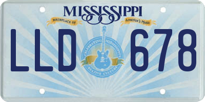 MS license plate LLD678