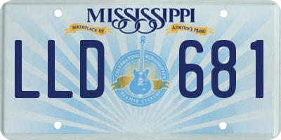 MS license plate LLD681