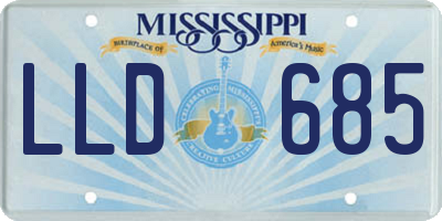MS license plate LLD685
