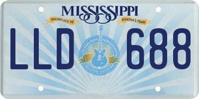 MS license plate LLD688