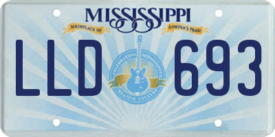 MS license plate LLD693