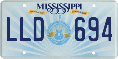 MS license plate LLD694