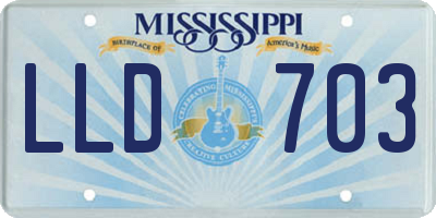 MS license plate LLD703