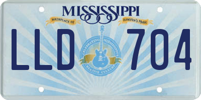 MS license plate LLD704
