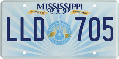 MS license plate LLD705