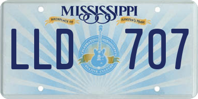 MS license plate LLD707