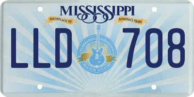 MS license plate LLD708