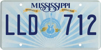 MS license plate LLD712