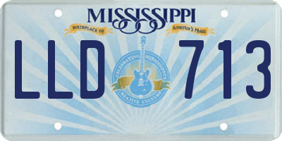 MS license plate LLD713