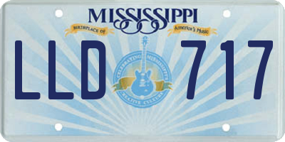 MS license plate LLD717
