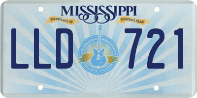 MS license plate LLD721
